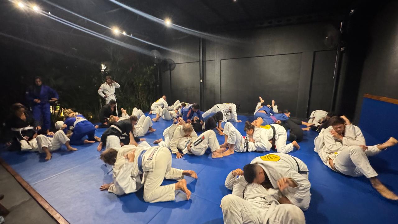 BJJ seminar session with coaches and athletes in Bali